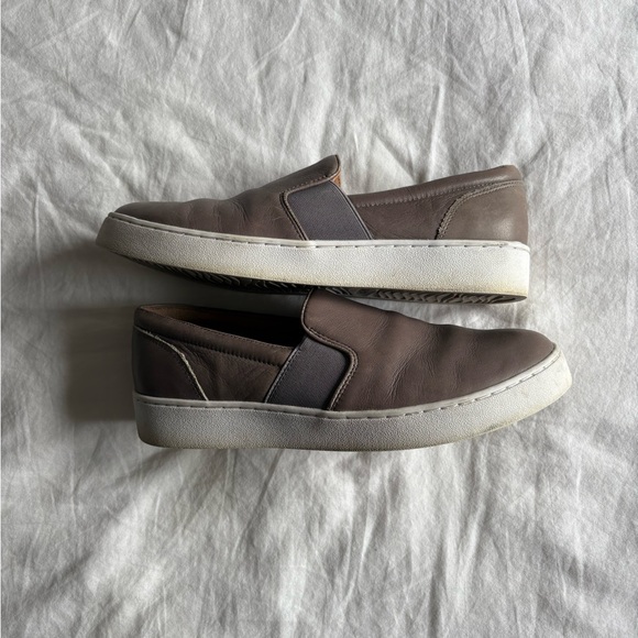Vionic Shoes - Slip-On Leather Sneakers in Brown